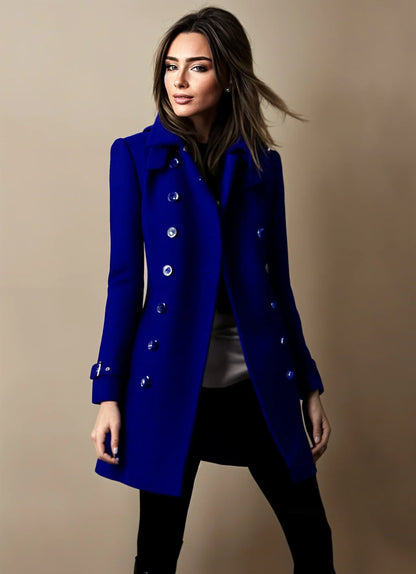 Elegant women's winter jacket trench coat style