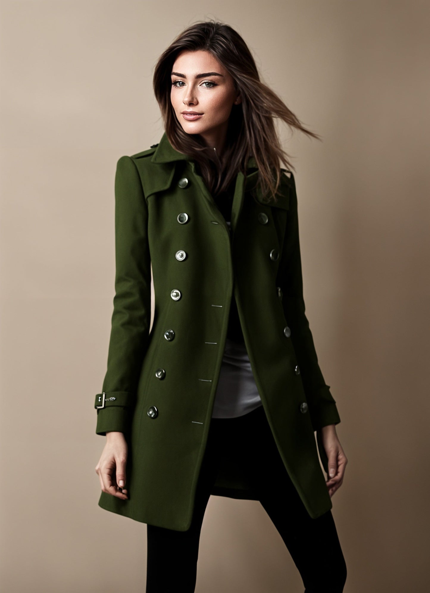 Stylish women's jacket with buttons Trendy