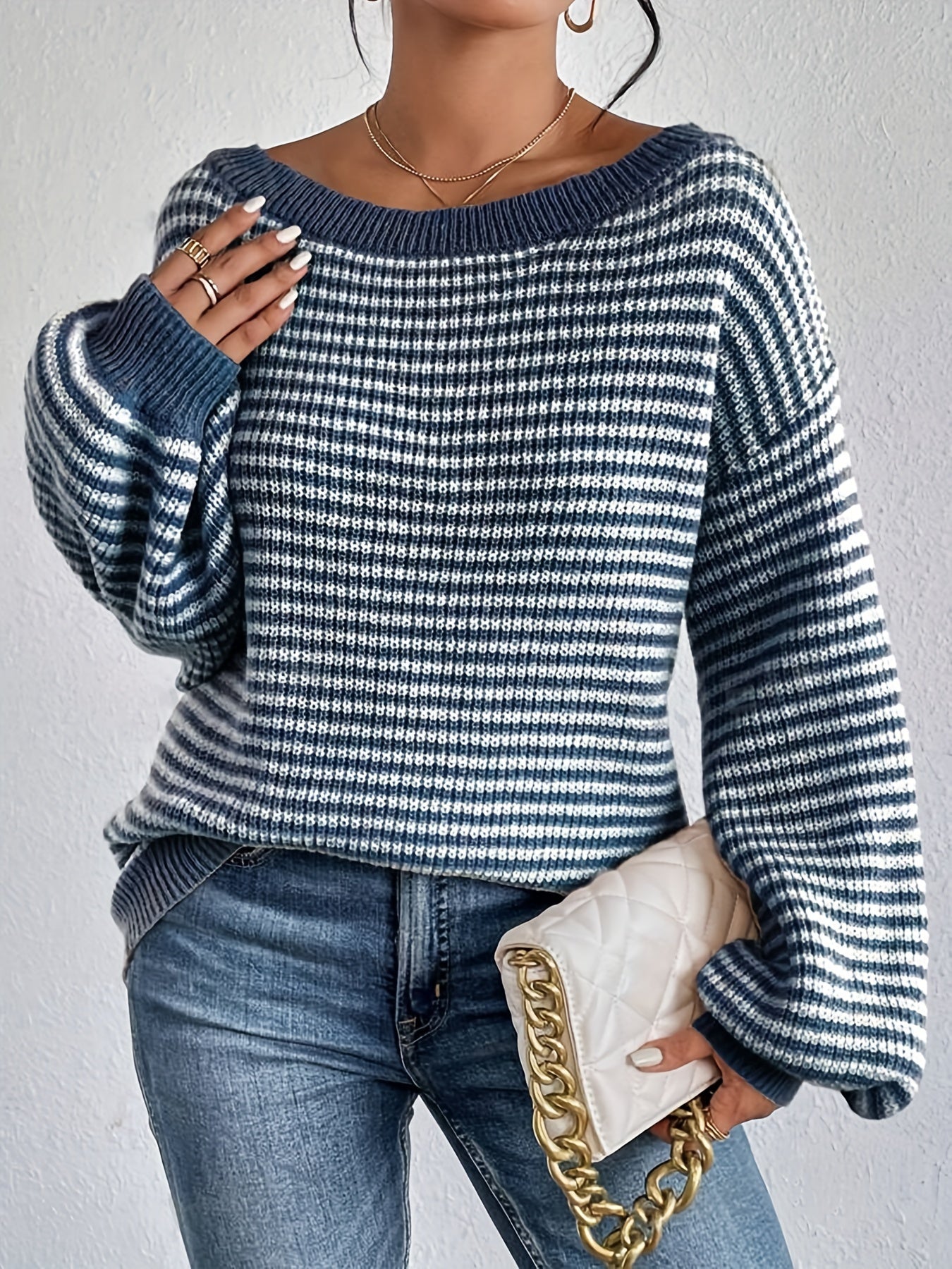 Radiant Pullover Stripe Design Soft Comfort