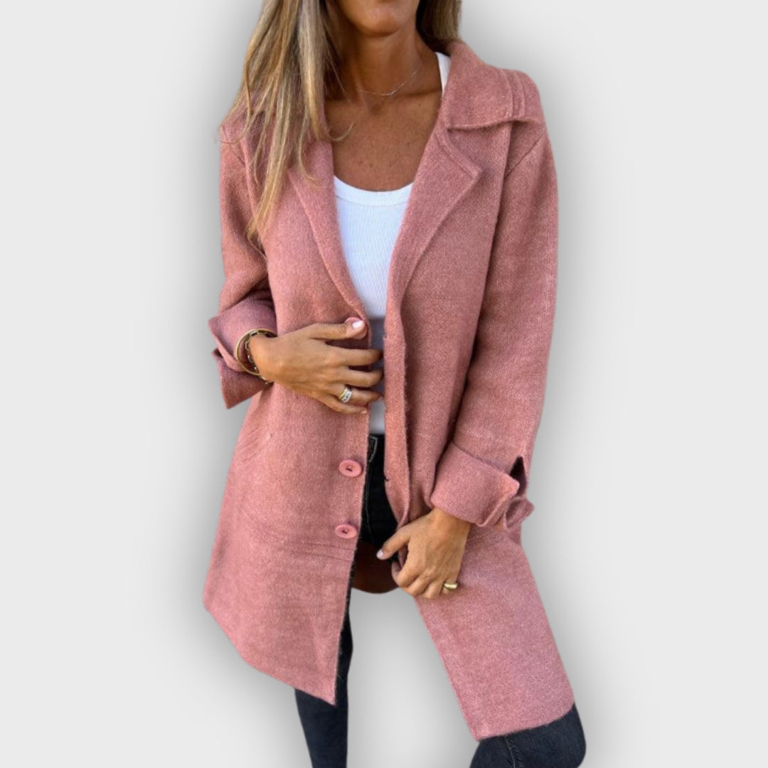 Stylish Long Coat Modern Lapel