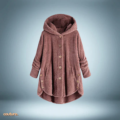Snuggly Teddy Jacket with Buttons and Hood