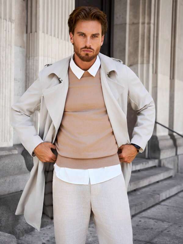 Stylish Men's Modern Trench Coat