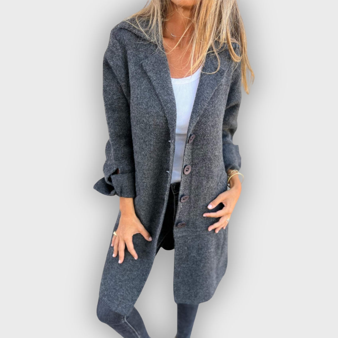 Stylish Long Coat Modern Lapel