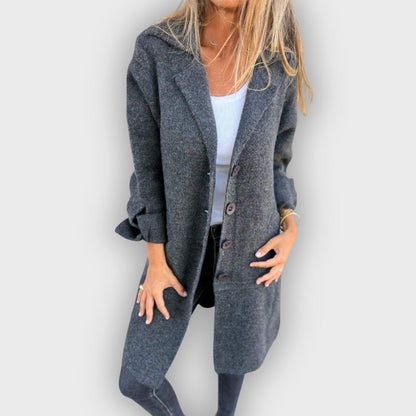Stylish Long Coat Modern Lapel