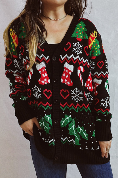 Christmas Dress Women Casual Snowflake Pattern