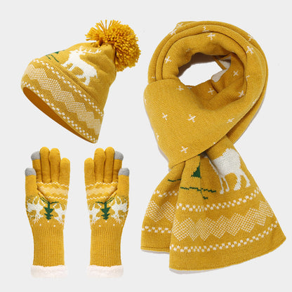 Christmas Accessory Set: Reindeer Hat Scarf Gloves