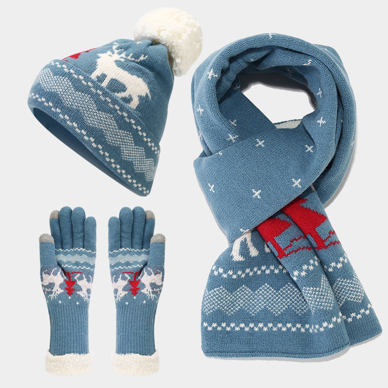 Christmas Accessory Set: Reindeer Hat Scarf Gloves