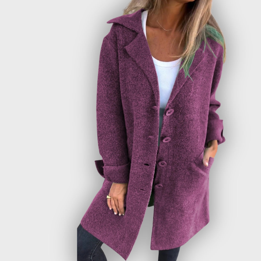 Stylish Long Coat Modern Lapel