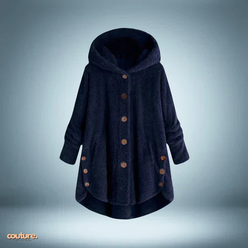 Snuggly Teddy Jacket with Buttons and Hood