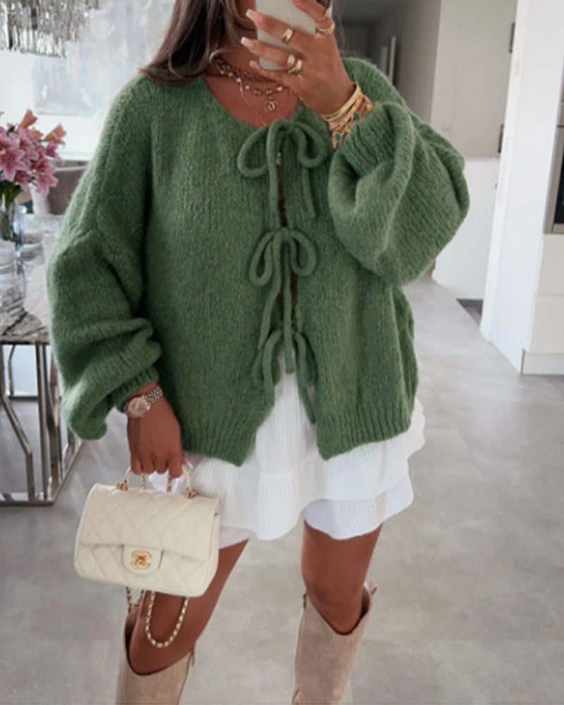 Women's Cardigan Lazy Chic Lace-Up