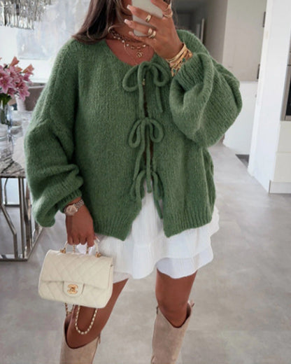 Women's Cardigan Lazy Chic Lace-Up