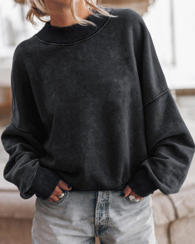 Stylish White Sweater Modern Ruched