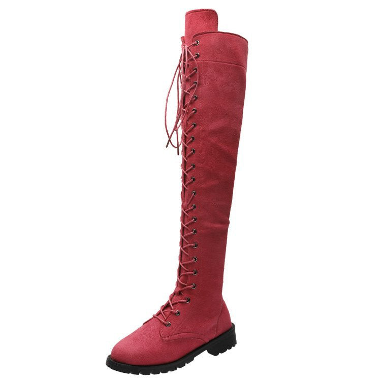 Women's Over-the-Knee Boots Lacing Non-Slip Elegant