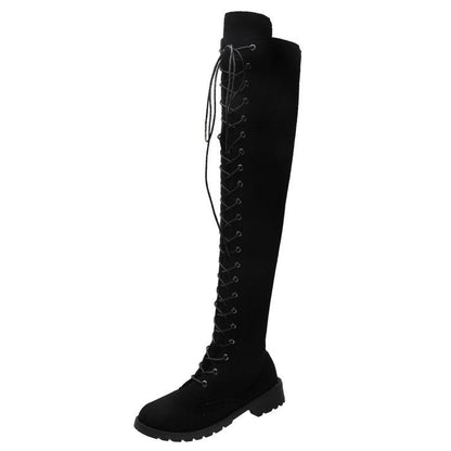 Women's Over-the-Knee Boots Lacing Non-Slip Elegant