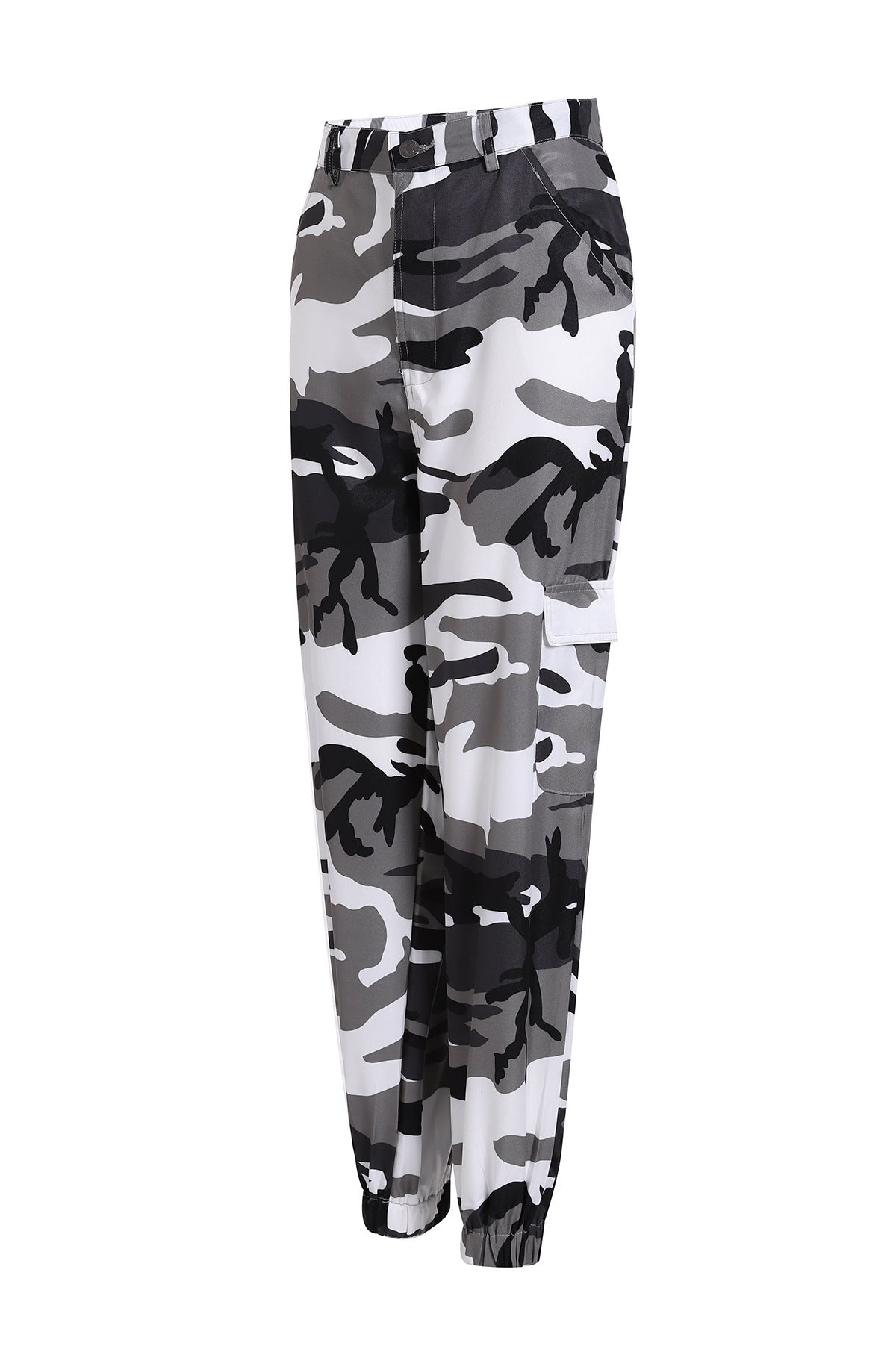 Women's Cargo Pants Camo Style Elastic Waist Practical