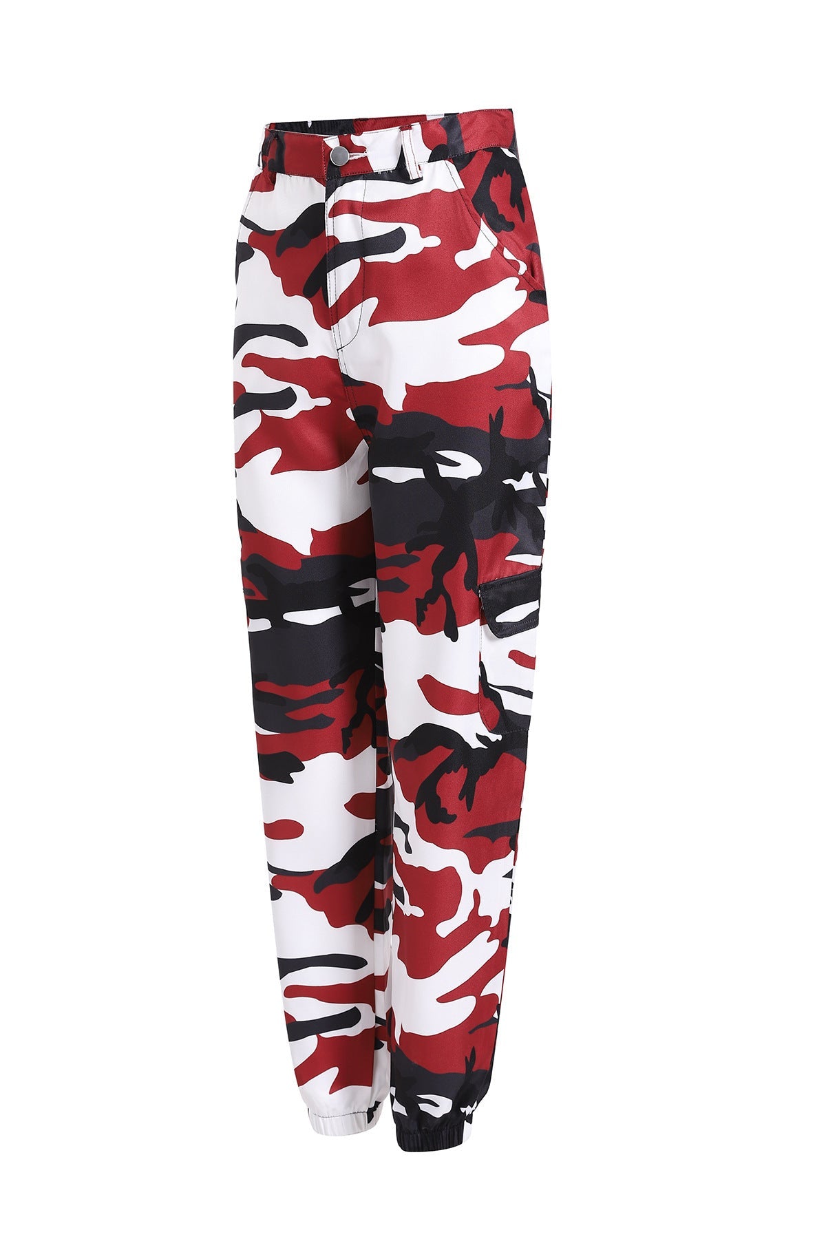 Women's Cargo Pants Camo Style Elastic Waist Practical