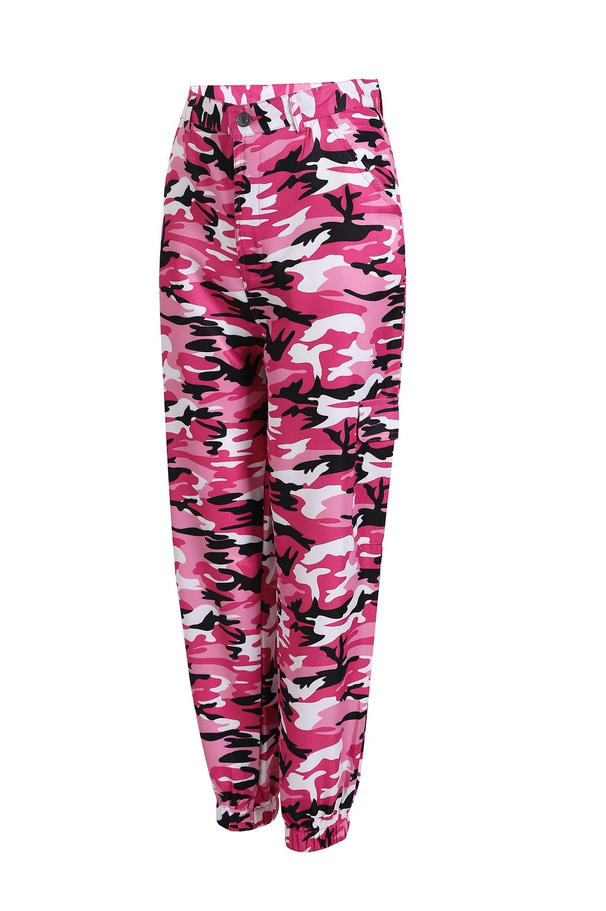 Women's Cargo Pants Camo Style Elastic Waist Practical