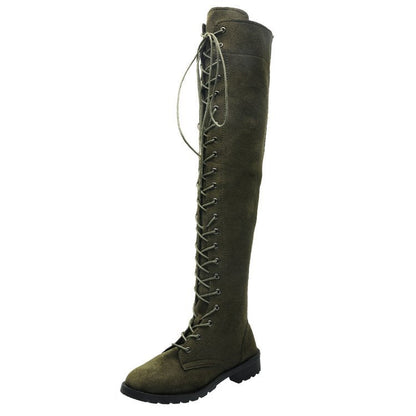 Women's Over-the-Knee Boots Lacing Non-Slip Elegant