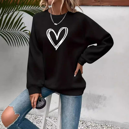 Trendy Women's Crew Neck Long Sleeve Sweatshirt