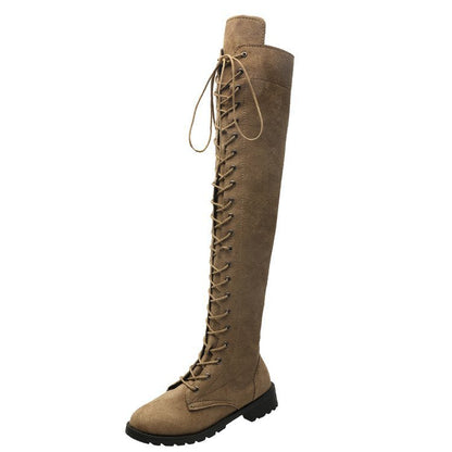 Women's Over-the-Knee Boots Lacing Non-Slip Elegant