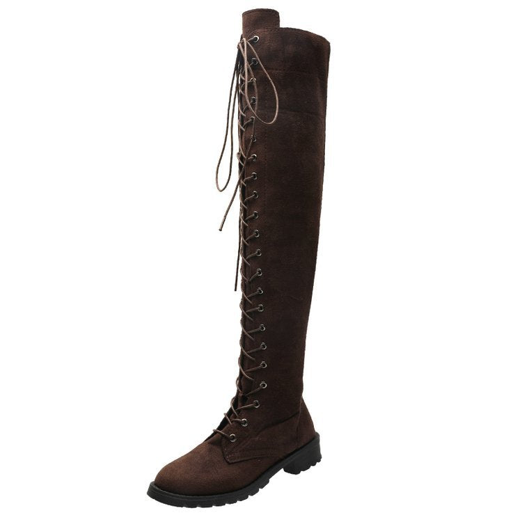 Women's Over-the-Knee Boots Lacing Non-Slip Elegant