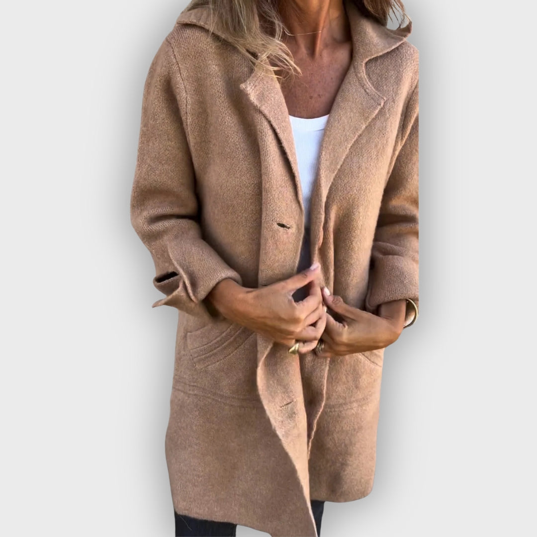 Stylish Long Coat Modern Lapel
