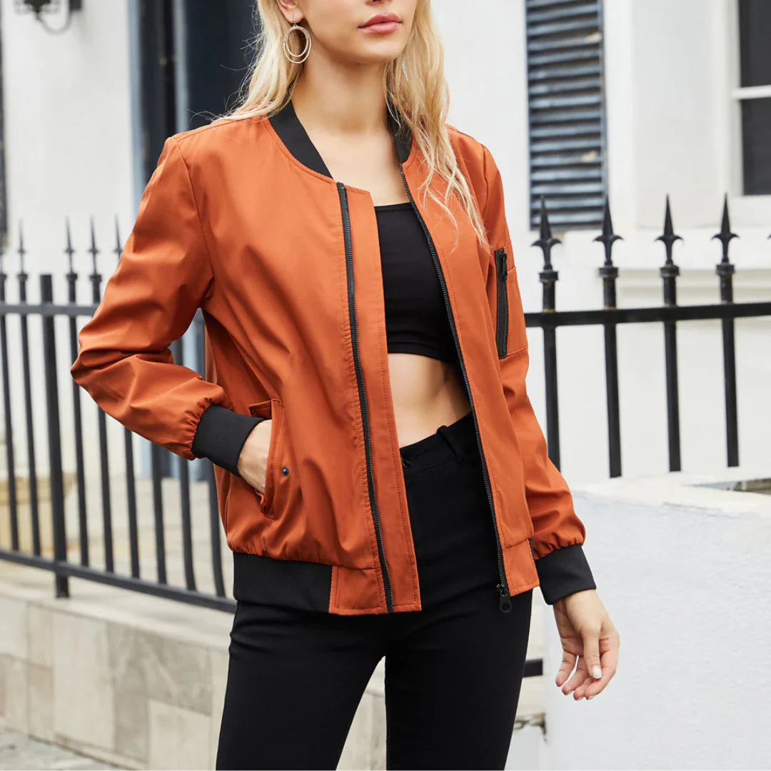 Fashionable Bomber Jacket Women Casual Style