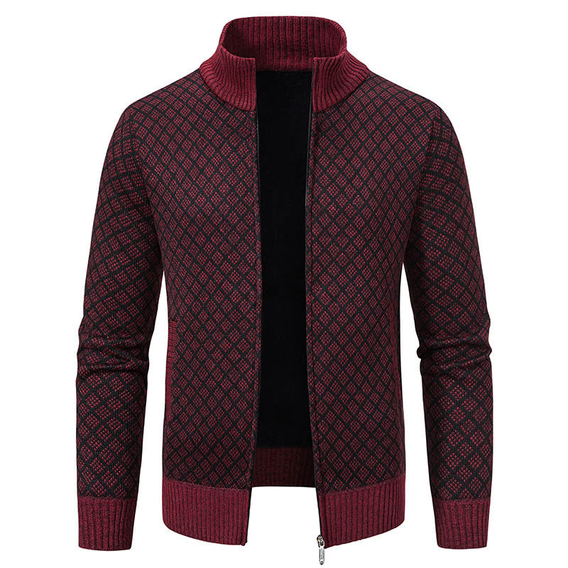 Men's Plaid Jacket Modern High Collar