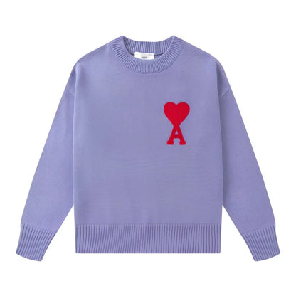 Einfacher Bestickter Pullover Herren