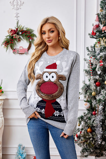 Christmas sweater reindeer motif cozy