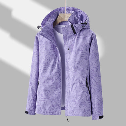 Stilvolle Damen Outdoor-Jacke Muster Kapuze