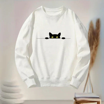 Black Cat Sweatshirt Women's Fashion