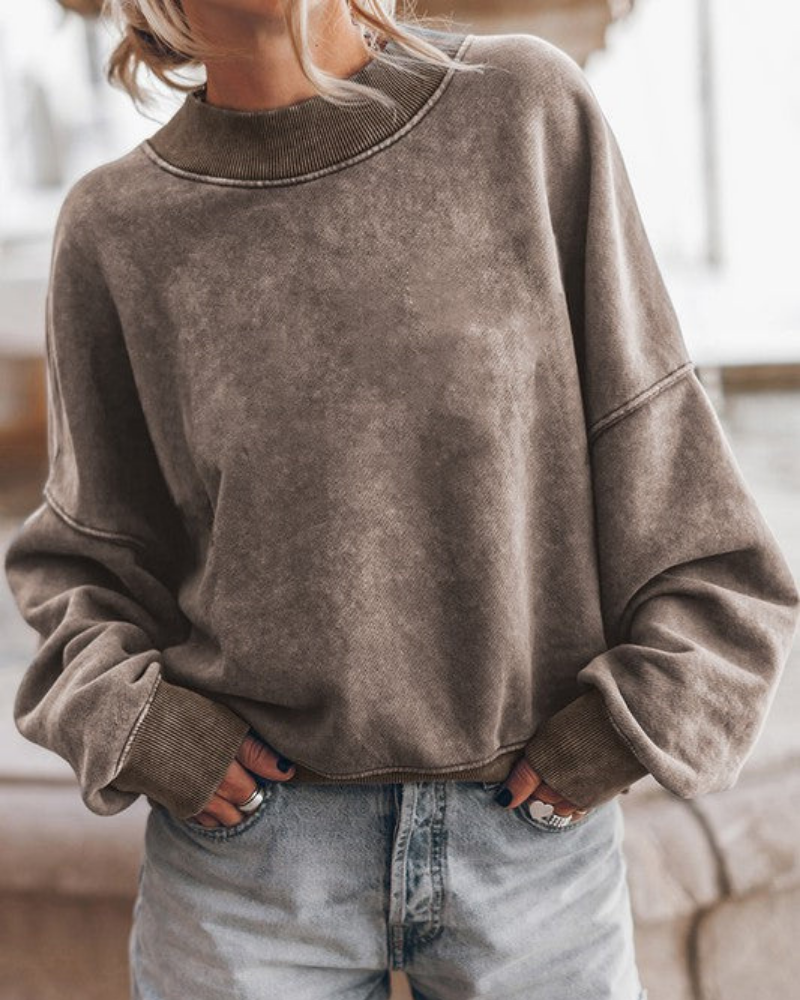 Stylish White Sweater Modern Ruched