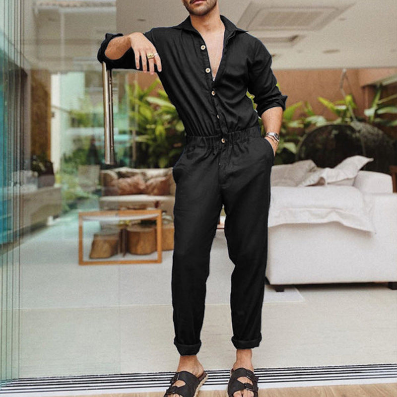 Men's Jumpsuit Elegant Practical With Pockets