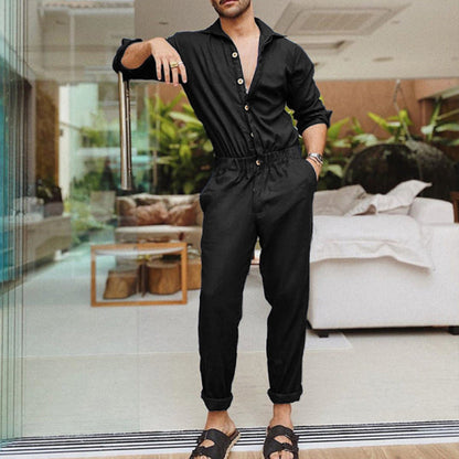 Men's Jumpsuit Elegant Practical With Pockets