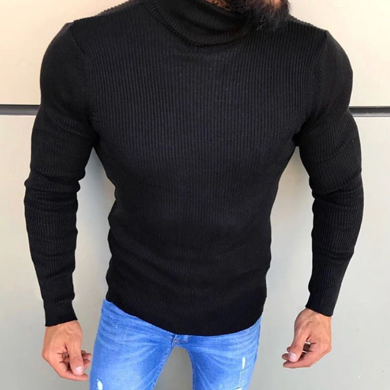 Men's Roll-Neck Knitted Jumper Elegant Design