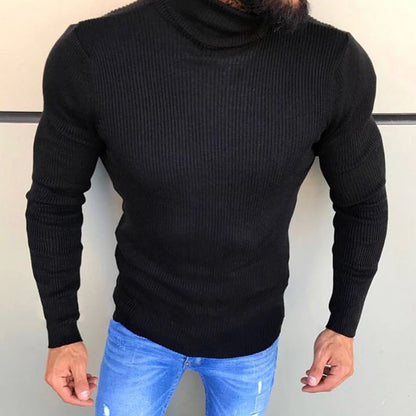 Men's Roll-Neck Knitted Jumper Elegant Design
