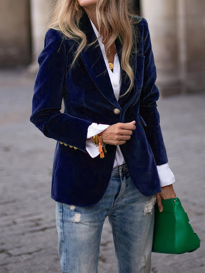 Women's Blazer Elegant One-Button Design