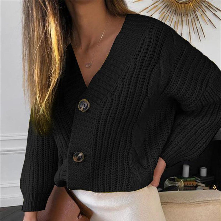 Women's Chunky Knit Cardigan Modern Cable Pattern
