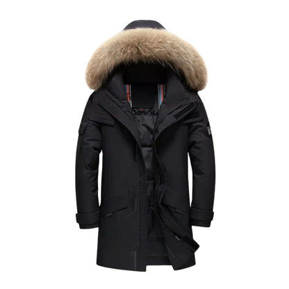 Men's winter coat with fur hood
