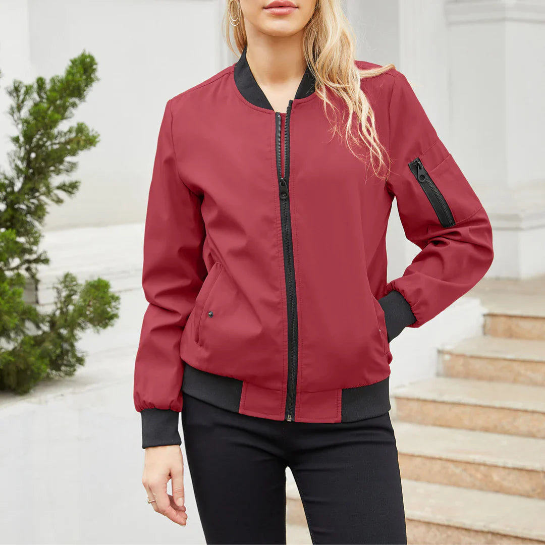 Fashionable Bomber Jacket Women Casual Style
