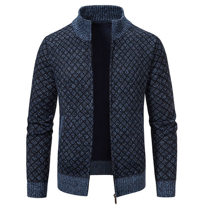 Stylish Men's Checkered Jacket with Zipper