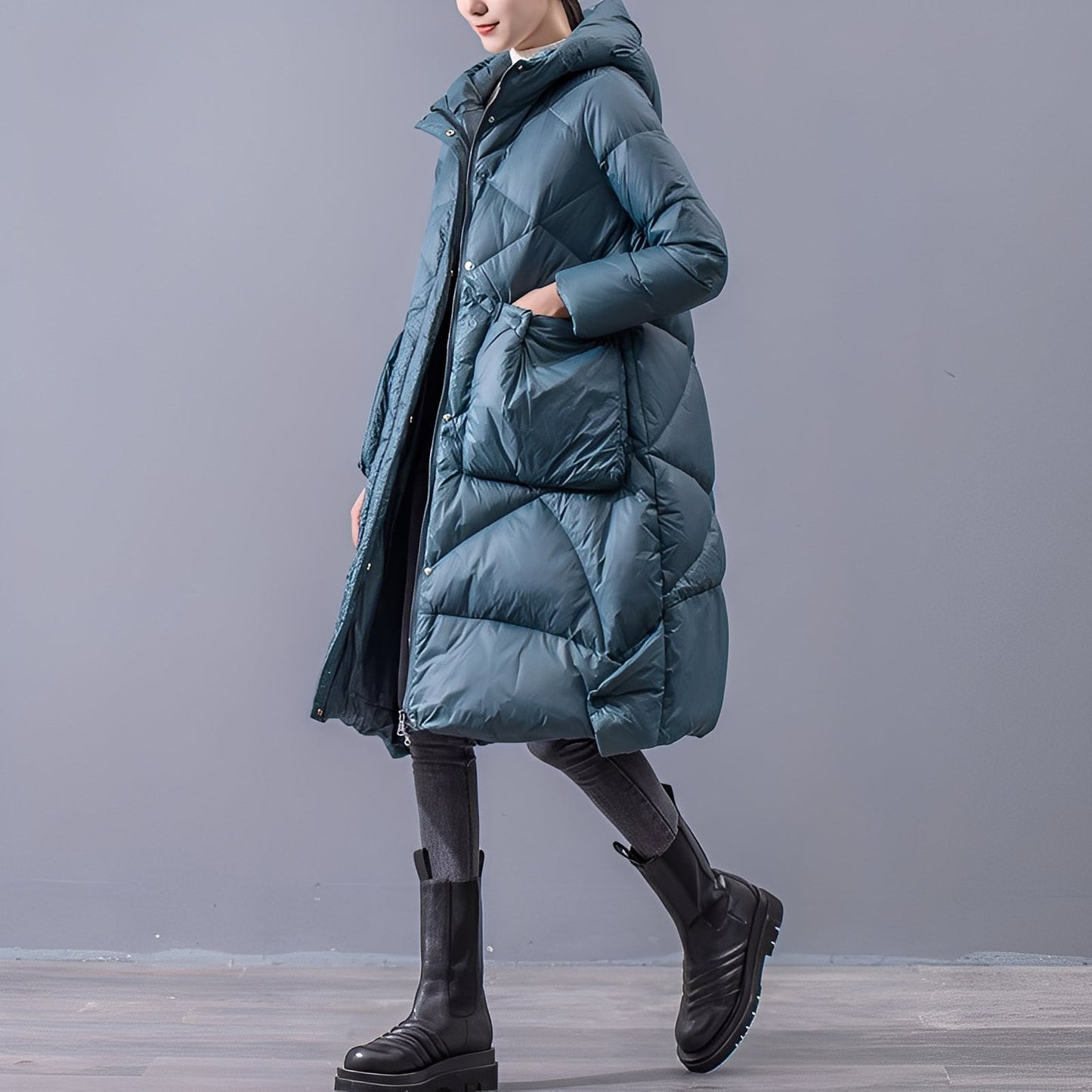 Women's Hooded Coat Large Pockets Comfortable