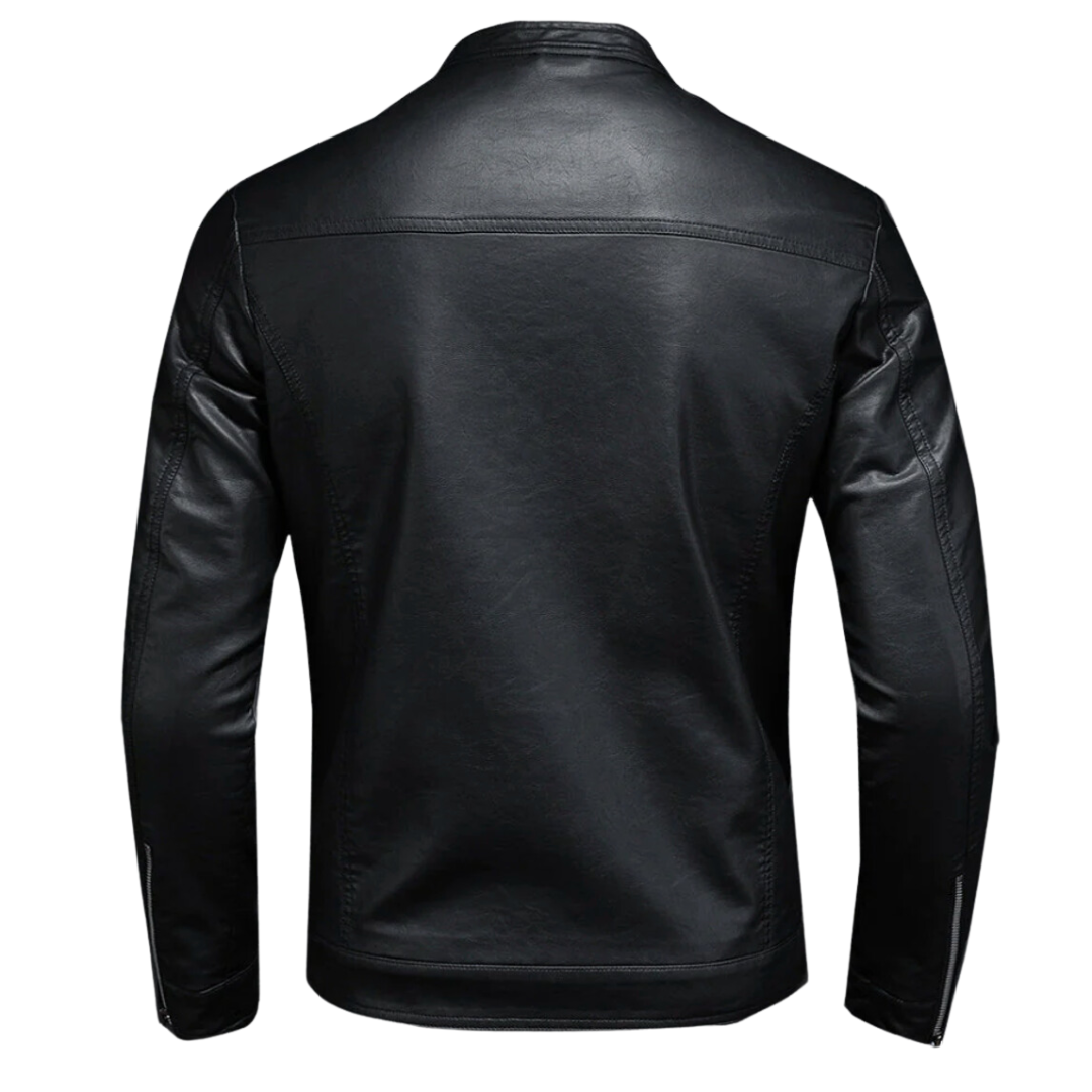 Stilvolle Lederjacke Herren Biker Style - IdealeKleiden
