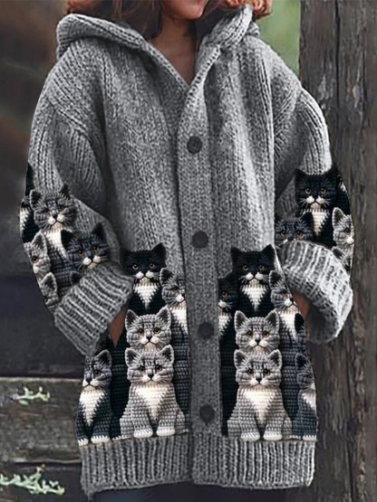Soft Cat Cardigan Cozy Knitted