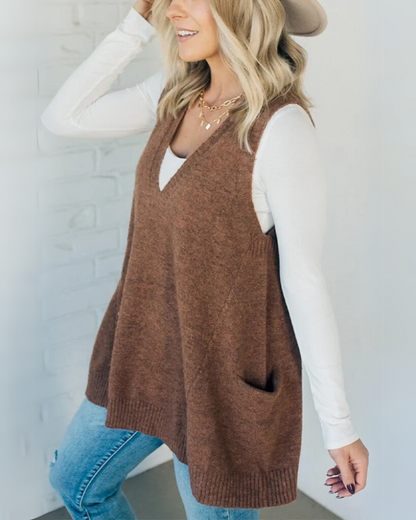 Elegante Strickweste Damen Klassik - IdealeKleiden