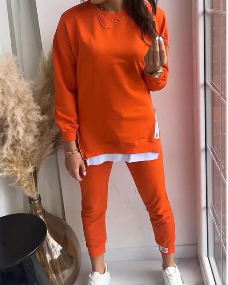 Fashionable Two-Piece Set Sweater Pants