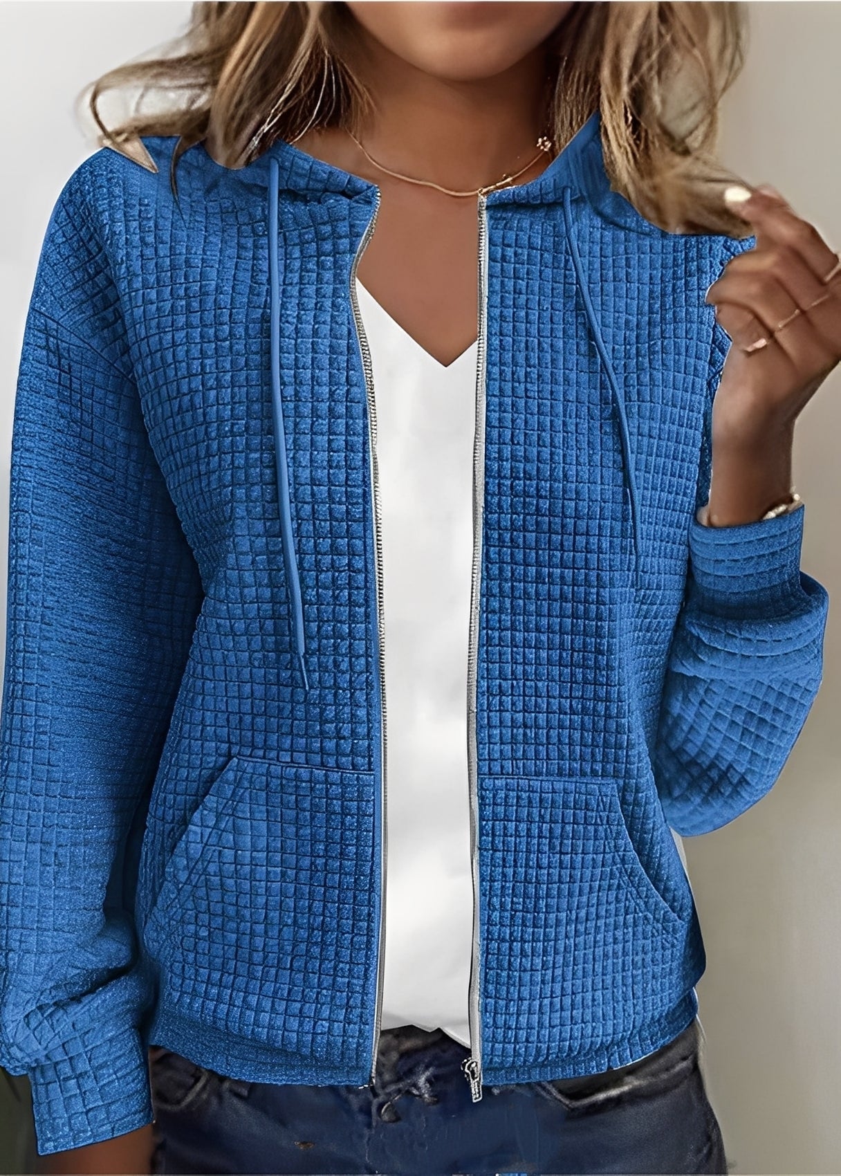Fashionable Cardigan Women Hood Pockets