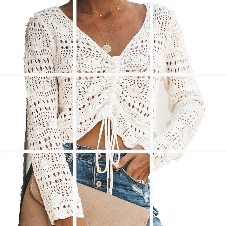 Women's Cardigan Light Summer Eyelet Pattern Design