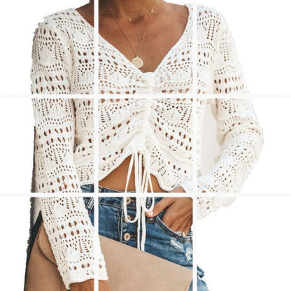 Women's Cardigan Light Summer Eyelet Pattern Design